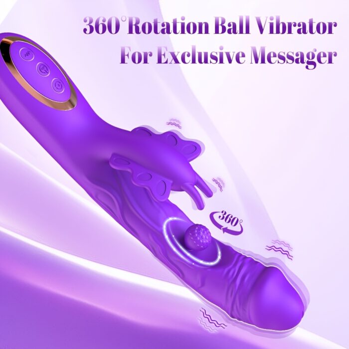 1pc Realistic Dildo G Spot Vibrator Female Sex Toy, Rotation And Vibrating Butterfly Clitoral Stimulator Adult Sex Toys Dildos, Rabbit Vibrators For Women And Couple - 图片 10