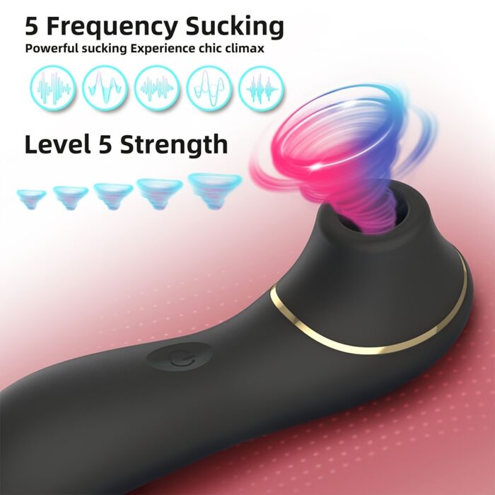 USB Rechargeable Deluxe Female Sucking Vibrator Sex Toys, 5 Frequency Sucking - Powerful, Quiet And Portable, Ergonomically Designed For Intimate Pleasure. - 图片 10
