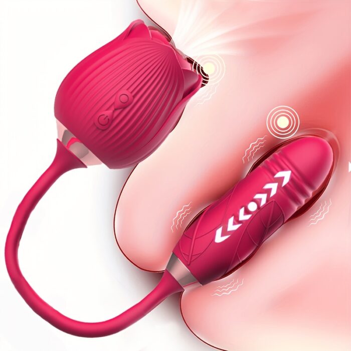 Rose Sex Toy Dildo Vibrator: 3-in-1 Rose Sex Stimulator for Women with 10 Sucking & Thrusting Dildo G-Spot Vibrators - Adult Sex Toys for Couples - 图片 10