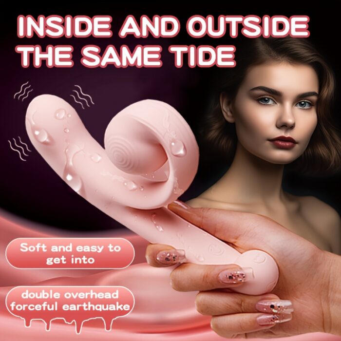 FemaleToys Snail Shape Design The Length Of The Body Can Be Adjusted At Will 10 Frequency Vibrations Internal And External Double-layer Vibration Impact Ergonomic Design G-spot Vibrator Liquid Silicone Material - 图片 8