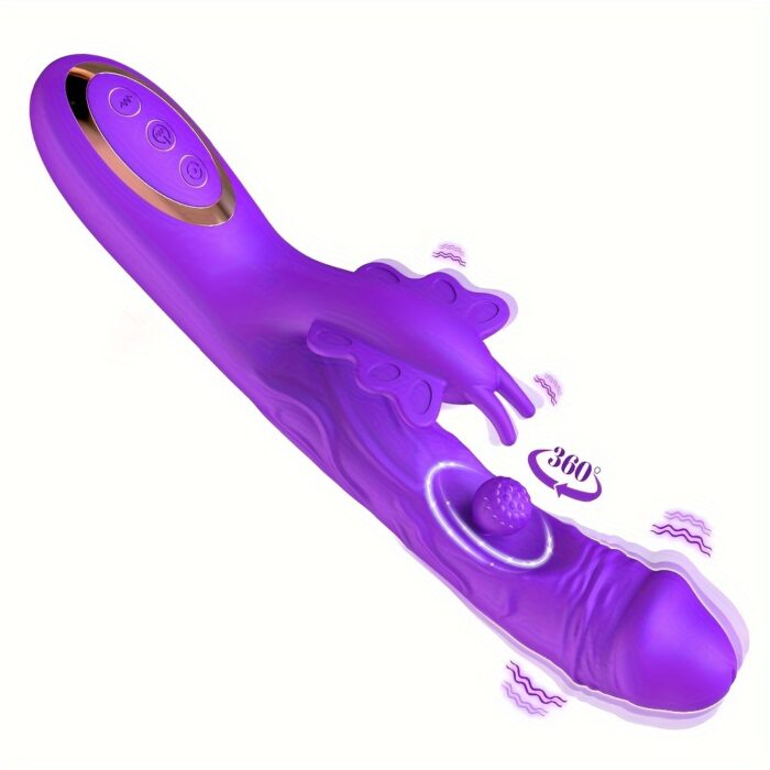 1pc Realistic Dildo G Spot Vibrator Female Sex Toy, Rotation And Vibrating Butterfly Clitoral Stimulator Adult Sex Toys Dildos, Rabbit Vibrators For Women And Couple - 图片 9