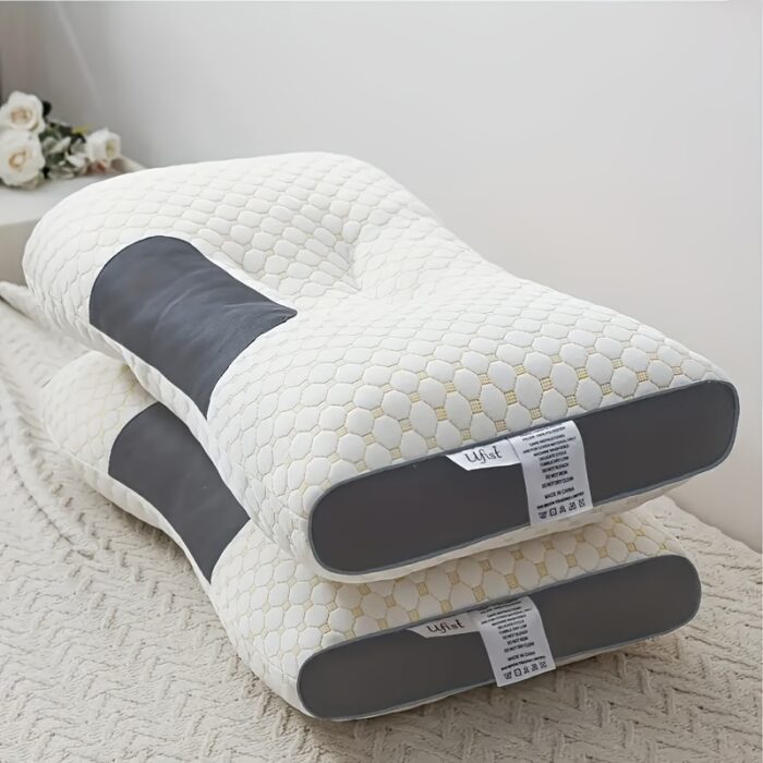 Buy 1 Get 1 Free, 2 Soft Woven Neck Massage Couple Pillows - Adjustable Ergonomic Orthotic Profile Support, High Quality Pillow Core, Detachable Pillowcase For Sleeping Comfort - 图片 13