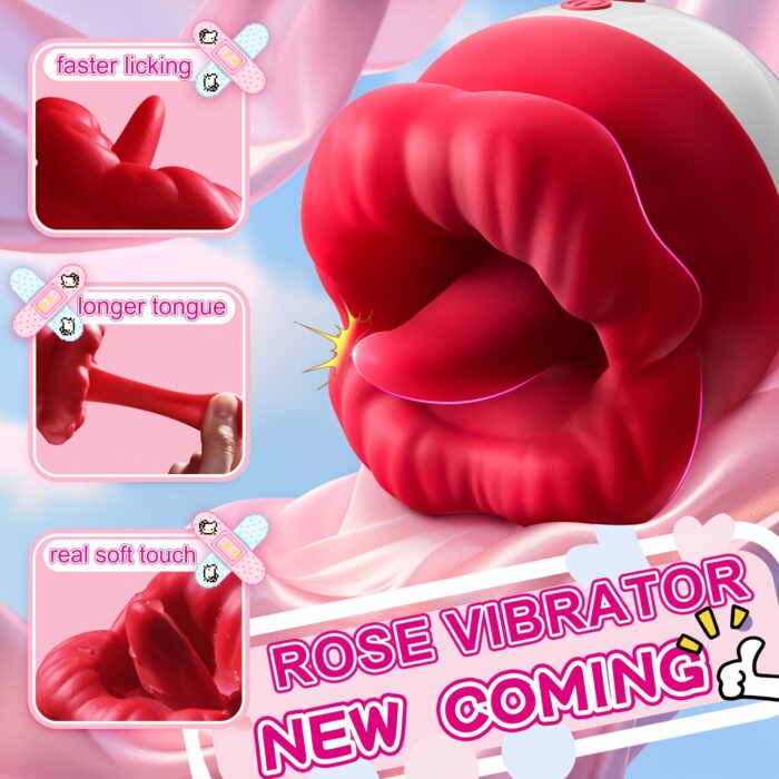 3-in-1 Sexy Rose Clitoral Vibrator - Multi-Functional Oral Sucking, Portable Pussy Licking Massage, Silent Clitoral Stimulation, and Licking Stress Relieving - Designed for Womens Pleasure and Satisfaction, Ideal for Solo Play or Couples Intimacy - 图片 9