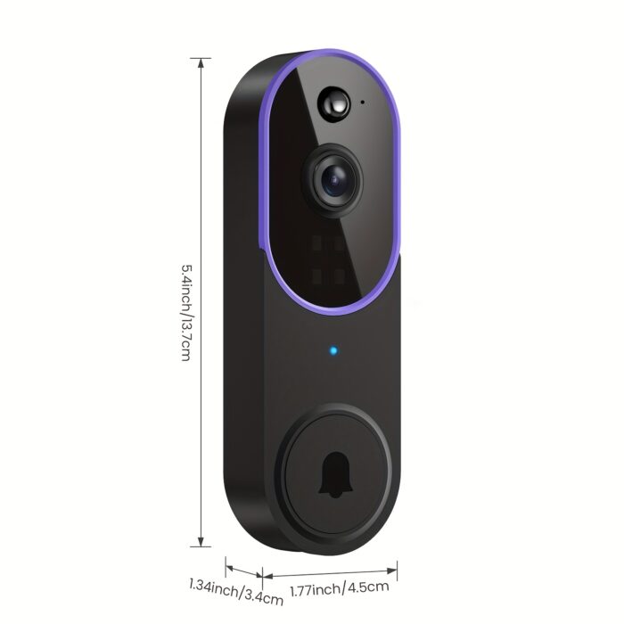 1080P HD Video Doorbell Camera with AI Human Detection, Two-Way Audio, Infrared Night Vision, Wireless Wi-Fi, Rechargeable Battery & Cloud Storage (AES-128 Encryption) for Indoor Security Monitoring, Visitor Identification, Easy Installation - 图片 9