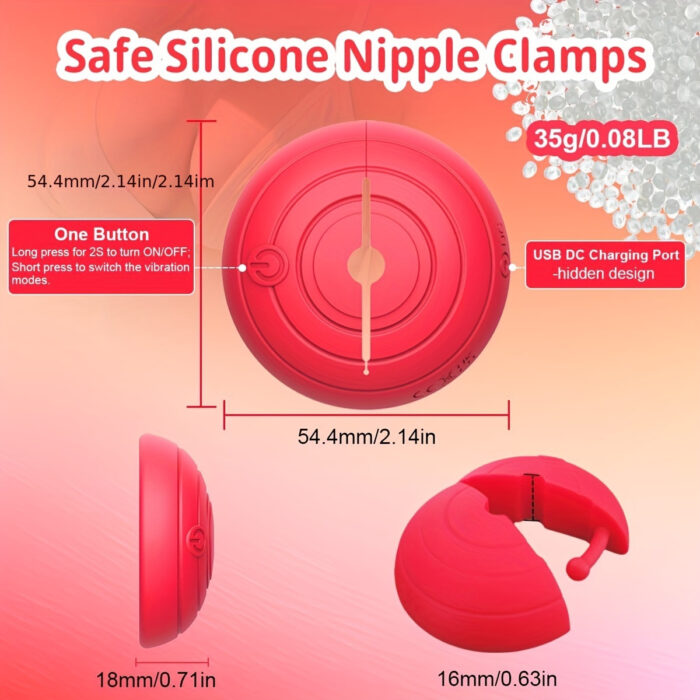 Vibrating Nipple Clamps For Women Sexual Pleasure, Remote Control Nipple Toys Vibrator With 3 Adjustable Clamping Forces X 10 Vibration Modes, Adult Sex Toy For Couples Female - 图片 5