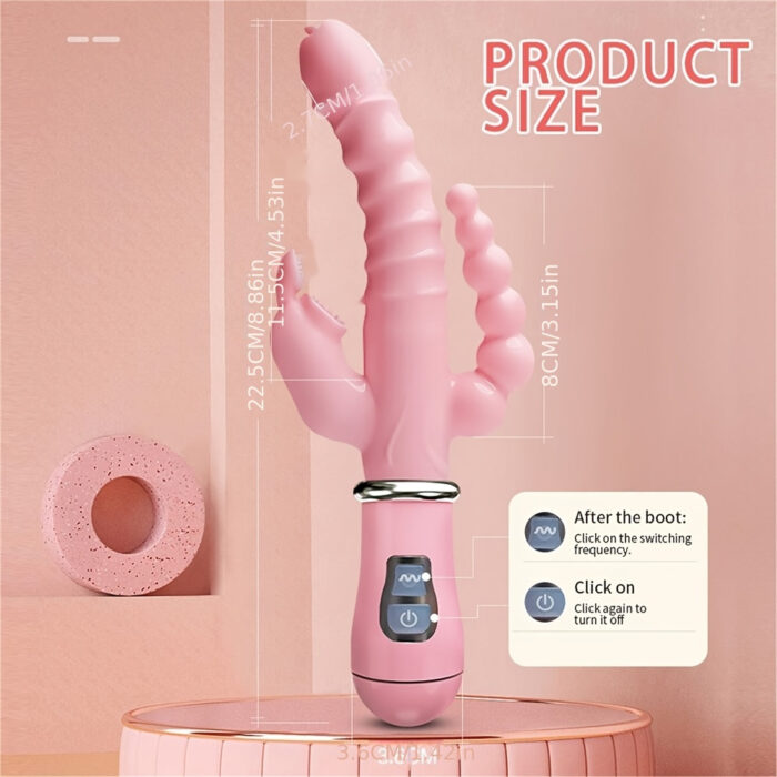 1pc Vibrating Stick Massager 3in 1 G-spot vibrator with 12 different vibration modes, adult toy simulating penis sex toys suitable for female couples - 图片 7