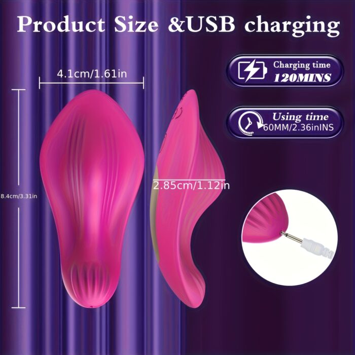 1pc Thong Wearable Vibrator Female Adult Sex Toy Butterfly Vibrator Rose Sex Toy Female Mini Panty Vibrator APP Control Stimulator Adult Toy with 9 Vibration Modes - 图片 6