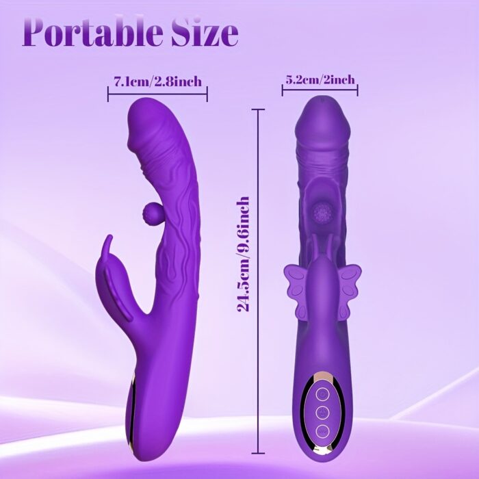 1pc Realistic Dildo G Spot Vibrator Female Sex Toy, Rotation And Vibrating Butterfly Clitoral Stimulator Adult Sex Toys Dildos, Rabbit Vibrators For Women And Couple - 图片 8