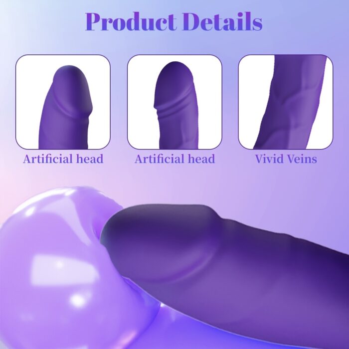 Dildo - 1pc Vibrating Strapless Strap-On Dildo Female Sex Toys, Realistic Wearable Panty Dildos Vibrator For Vagina Anal Stimulation With 10 Vibration - 图片 8