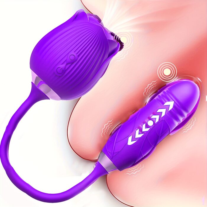 Rose Sex Toy Dildo Vibrator: 3-in-1 Rose Sex Stimulator for Women with 10 Sucking & Thrusting Dildo G-Spot Vibrators - Adult Sex Toys for Couples - 图片 8