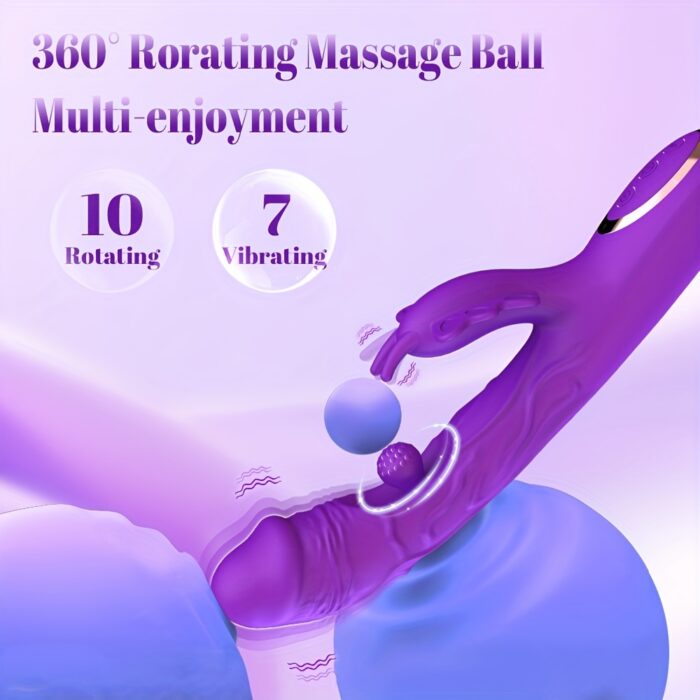 1pc Realistic Dildo G Spot Vibrator Female Sex Toy, Rotation And Vibrating Butterfly Clitoral Stimulator Adult Sex Toys Dildos, Rabbit Vibrators For Women And Couple - 图片 7