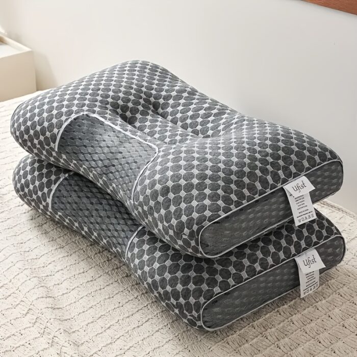 Buy 1 Get 1 Free, 2 Soft Woven Neck Massage Couple Pillows - Adjustable Ergonomic Orthotic Profile Support, High Quality Pillow Core, Detachable Pillowcase For Sleeping Comfort - 图片 11