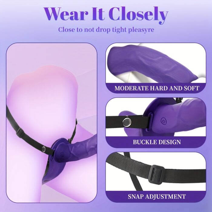 Dildo - 1pc Vibrating Strapless Strap-On Dildo Female Sex Toys, Realistic Wearable Panty Dildos Vibrator For Vagina Anal Stimulation With 10 Vibration - 图片 7