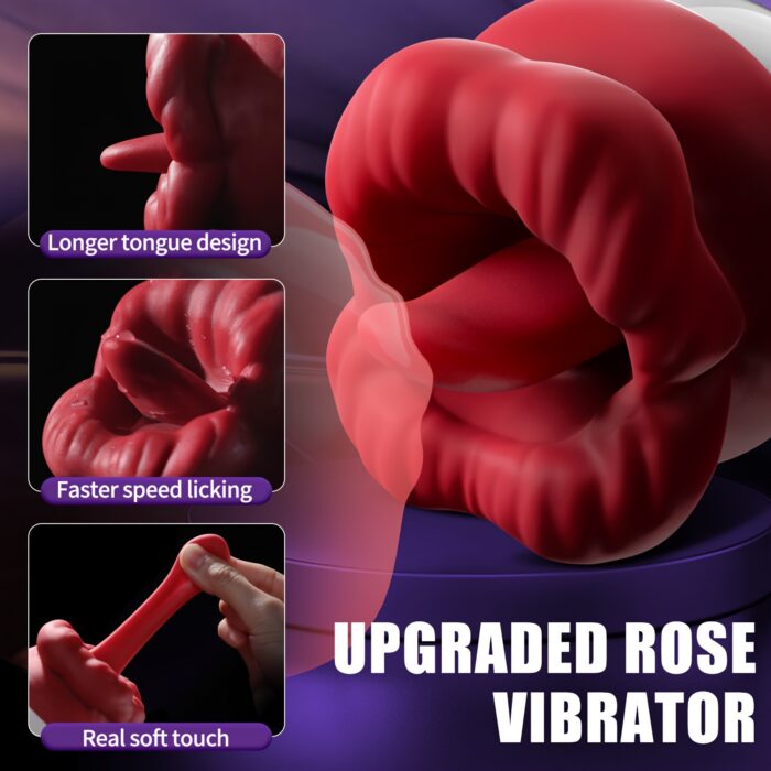 3-in-1 Sexy Rose Clitoral Vibrator - Multi-Functional Oral Sucking, Portable Pussy Licking Massage, Silent Clitoral Stimulation, and Licking Stress Relieving - Designed for Womens Pleasure and Satisfaction, Ideal for Solo Play or Couples Intimacy - 图片 7