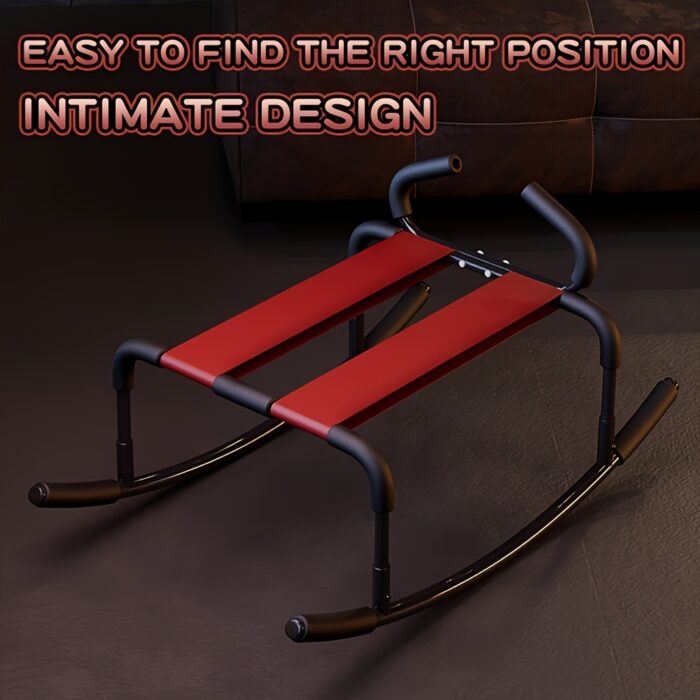 Alloy Frame Adult Toy Chair, Black Non-Electric Use, Elasticity Harness Accessory, Home Horse Style, 1pc - 图片 4