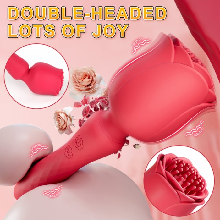 1pc Vibrator Wand Female Rose Sex Toy, Clit Stimulator Vibrators Adult Sex Toys for Clitoral Nipple G Spot Massager with 10 Vibration Modes, Magic Wand with Wrapping Vibrating Design for Women Couple Sex Games - 图片 7