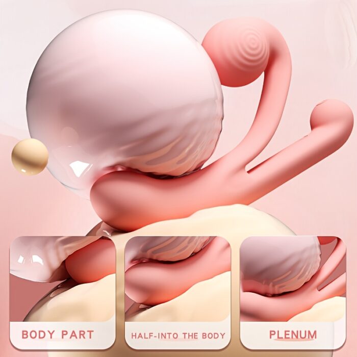 FemaleToys Snail Shape Design The Length Of The Body Can Be Adjusted At Will 10 Frequency Vibrations Internal And External Double-layer Vibration Impact Ergonomic Design G-spot Vibrator Liquid Silicone Material - 图片 5