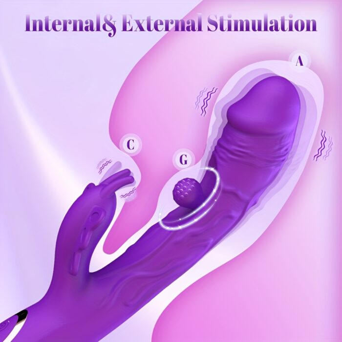1pc Realistic Dildo G Spot Vibrator Female Sex Toy, Rotation And Vibrating Butterfly Clitoral Stimulator Adult Sex Toys Dildos, Rabbit Vibrators For Women And Couple - 图片 6