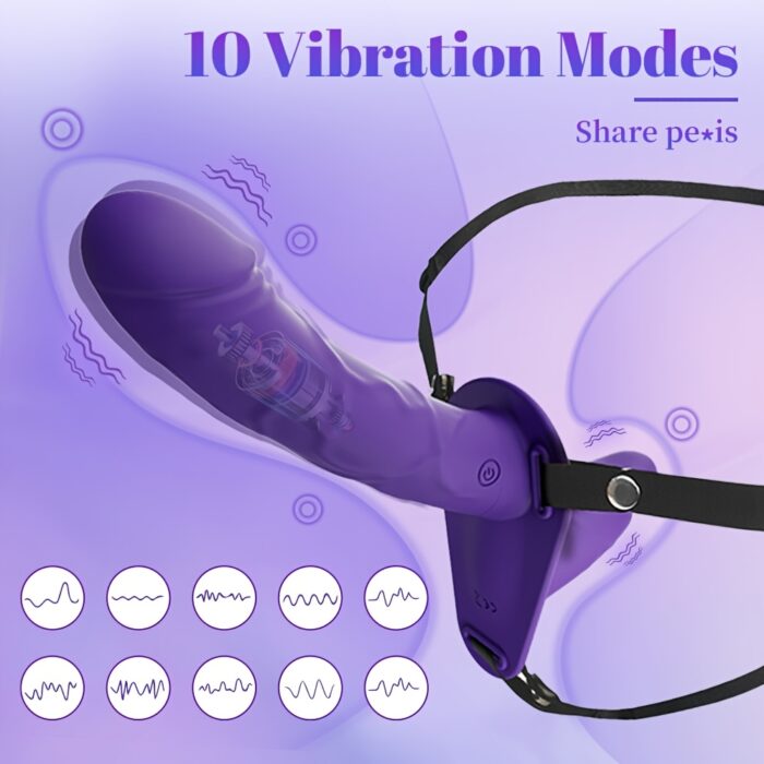 Dildo - 1pc Vibrating Strapless Strap-On Dildo Female Sex Toys, Realistic Wearable Panty Dildos Vibrator For Vagina Anal Stimulation With 10 Vibration - 图片 6