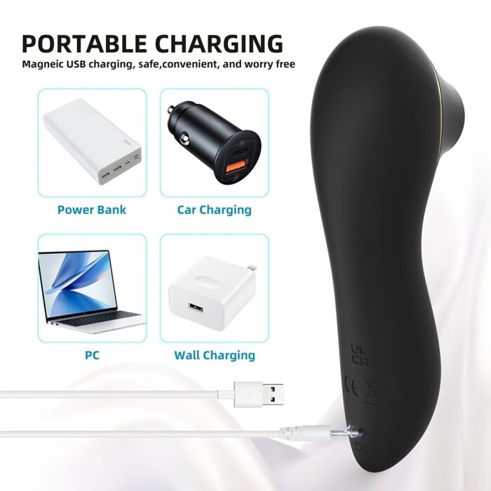 USB Rechargeable Deluxe Female Sucking Vibrator Sex Toys, 5 Frequency Sucking - Powerful, Quiet And Portable, Ergonomically Designed For Intimate Pleasure. - 图片 6