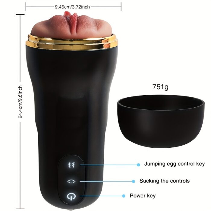 Simulation Electric Plane Cup, Crotch Self-Therapy, TPE Material Cannon Pocket Cat, Soft and Comfortable Material, with 3D Realistic Textured Vaginal Toy, Male Adult Self-Therapy Electric Toy - 图片 3