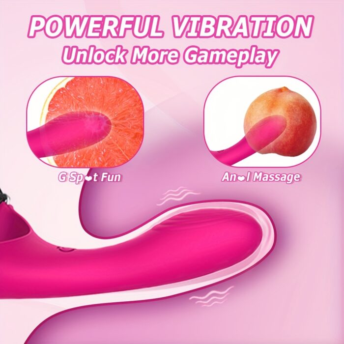 10 Vibrating Modes Wearable Head-Mounted 1pc Strap-On Face Chin Harness Vibrator Dildo - G-Spot Stimulation Adult Sex Toy For Women Couples - 图片 6