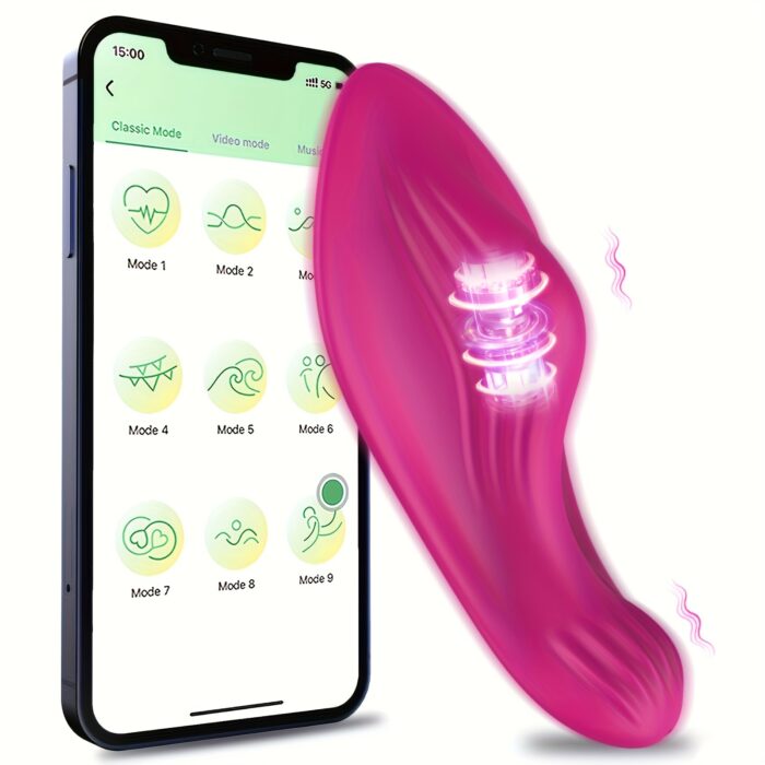 1pc Thong Wearable Vibrator Female Adult Sex Toy Butterfly Vibrator Rose Sex Toy Female Mini Panty Vibrator APP Control Stimulator Adult Toy with 9 Vibration Modes - 图片 3