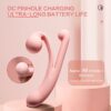 FemaleToys Snail Shape Design The Length Of The Body Can Be Adjusted At Will 10 Frequency Vibrations Internal And External Double-layer Vibration Impact Ergonomic Design G-spot Vibrator Liquid Silicone Material - 图片 4