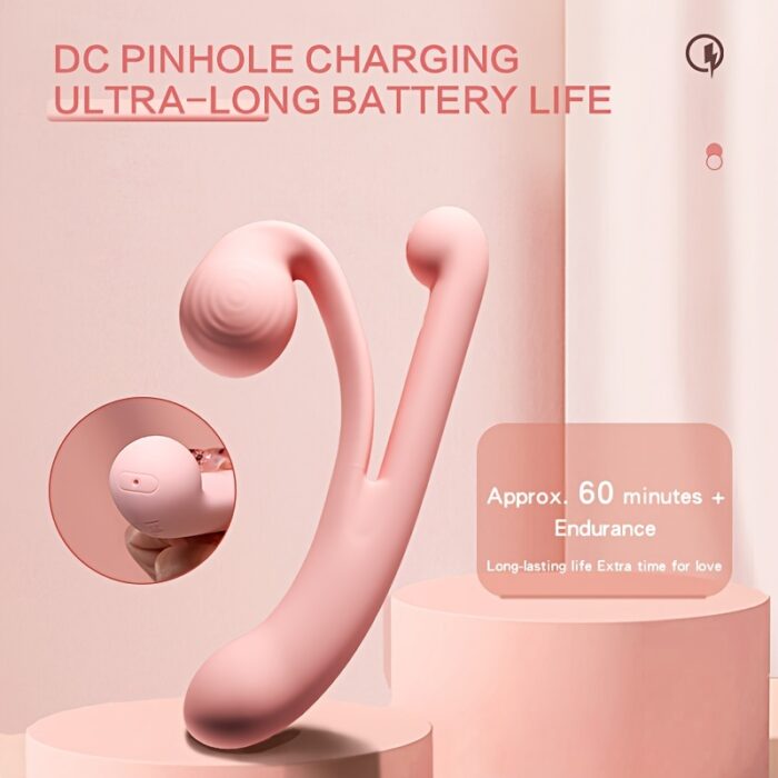 FemaleToys Snail Shape Design The Length Of The Body Can Be Adjusted At Will 10 Frequency Vibrations Internal And External Double-layer Vibration Impact Ergonomic Design G-spot Vibrator Liquid Silicone Material - 图片 4
