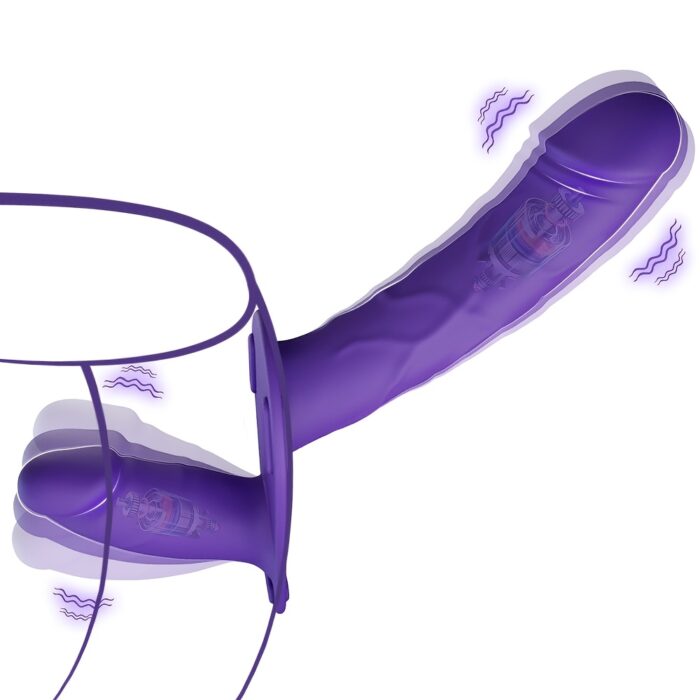 Dildo - 1pc Vibrating Strapless Strap-On Dildo Female Sex Toys, Realistic Wearable Panty Dildos Vibrator For Vagina Anal Stimulation With 10 Vibration - 图片 5