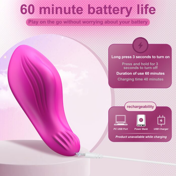 1pc Of Thong Wearable Vibrator, Female Adult Sex Toy, Butterfly Vibrator, Rose Sex Toy, Female Mini Underwear Vibrator, APP Control Stimulator, Adult Toy, With 9 Vibration Modes - 图片 5