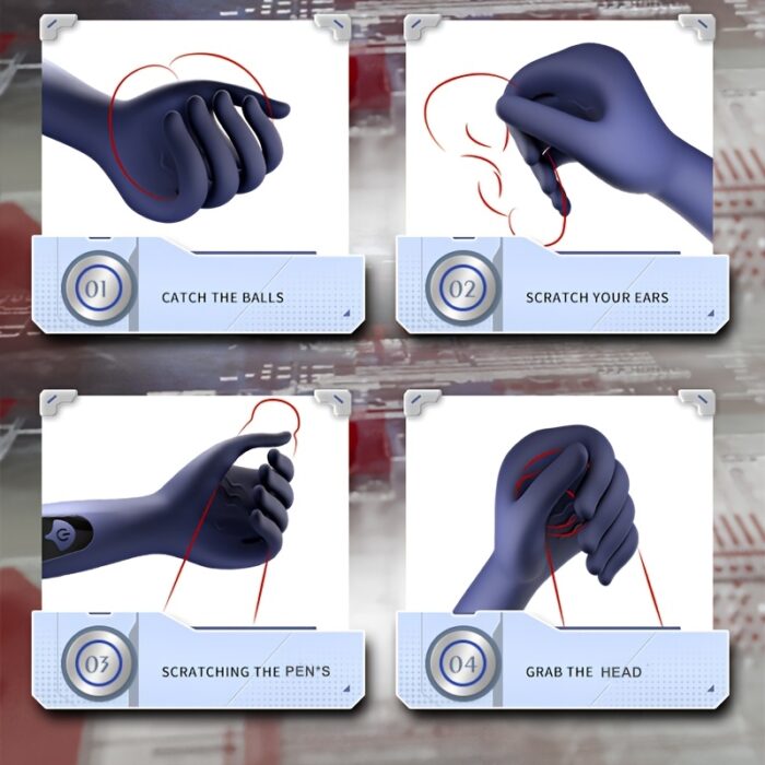1pc Electric Male Masturbator Penis Trainer Vibrator Sex Toy, Soft Silicone Dildo Massager Sex Machine with 9 Vibration Modes, Realistic Finger Wrapping Vibrating Penis Stroker Adult Sex Toys for Men Couple - 图片 6