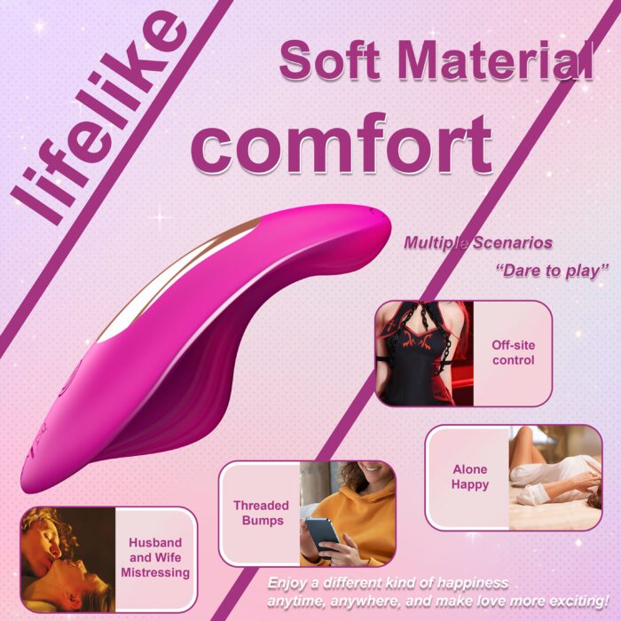 1pc Of Thong Wearable Vibrator, Female Adult Sex Toy, Butterfly Vibrator, Rose Sex Toy, Female Mini Underwear Vibrator, APP Control Stimulator, Adult Toy, With 9 Vibration Modes - 图片 4