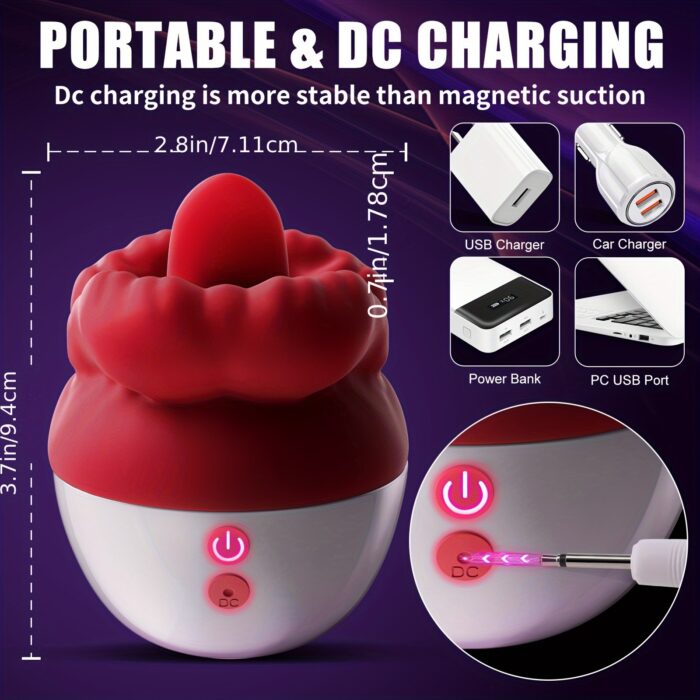 3-in-1 Sexy Rose Clitoral Vibrator - Multi-Functional Oral Sucking, Portable Pussy Licking Massage, Silent Clitoral Stimulation, and Licking Stress Relieving - Designed for Womens Pleasure and Satisfaction, Ideal for Solo Play or Couples Intimacy - 图片 4