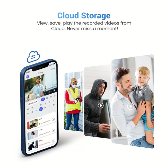 1080P HD Video Doorbell Camera with AI Human Detection, Two-Way Audio, Infrared Night Vision, Wireless Wi-Fi, Rechargeable Battery & Cloud Storage (AES-128 Encryption) for Indoor Security Monitoring, Visitor Identification, Easy Installation - 图片 4