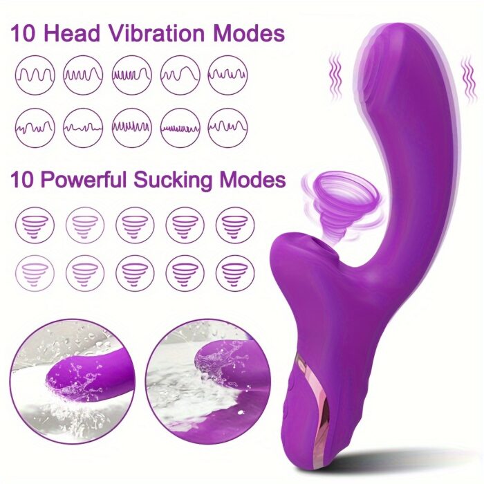 Rabbit Sucking Vibrator for Clitoral G Spot Stimulation, Adult Sex Toys for Women Couple, Vibrating Finger Massager with 10 Suction and 10 Vibration Modes - 图片 5