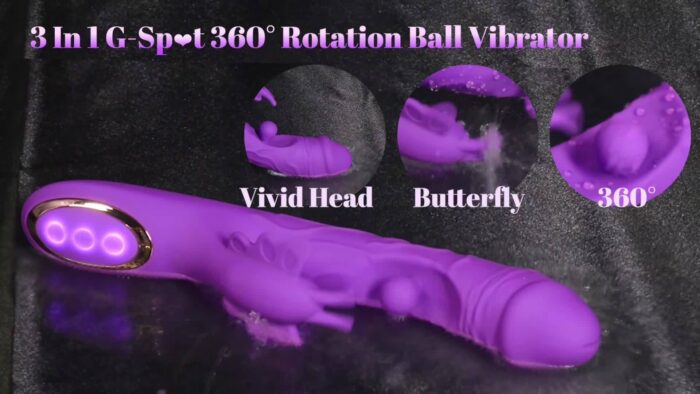 1pc Realistic Dildo G Spot Vibrator Female Sex Toy, Rotation And Vibrating Butterfly Clitoral Stimulator Adult Sex Toys Dildos, Rabbit Vibrators For Women And Couple - 图片 3