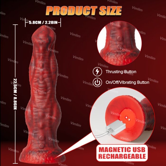 Dildo - Remote Control 8.86 Inch Big Monster Dildos Female Sex Toys, Realistic Thrusting Dildo Vibrator With 3 Thrusting & 10 Vibration Mode, Liquid Silicone G Spot Vibrator Adult Sex Toys With Suction Cup For Women - 图片 3