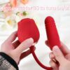 Rose Sex Toy Dildo Vibrator: 3-in-1 Rose Sex Stimulator for Women with 10 Sucking & Thrusting Dildo G-Spot Vibrators - Adult Sex Toys for Couples - Image 3
