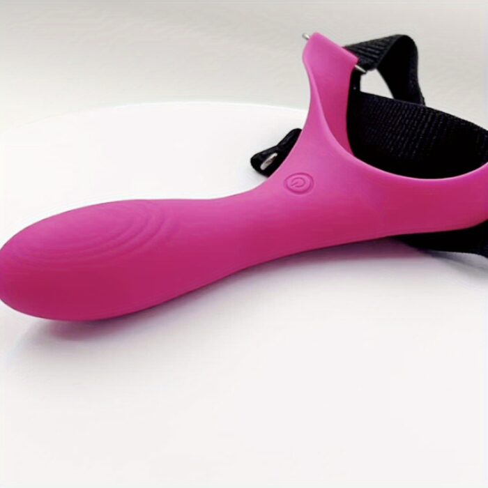 10 Vibrating Modes Wearable Head-Mounted 1pc Strap-On Face Chin Harness Vibrator Dildo - G-Spot Stimulation Adult Sex Toy For Women Couples - 图片 2
