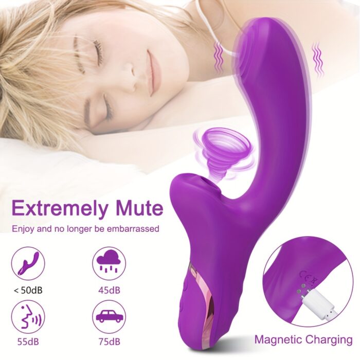 Rabbit Sucking Vibrator for Clitoral G Spot Stimulation, Adult Sex Toys for Women Couple, Vibrating Finger Massager with 10 Suction and 10 Vibration Modes - 图片 3
