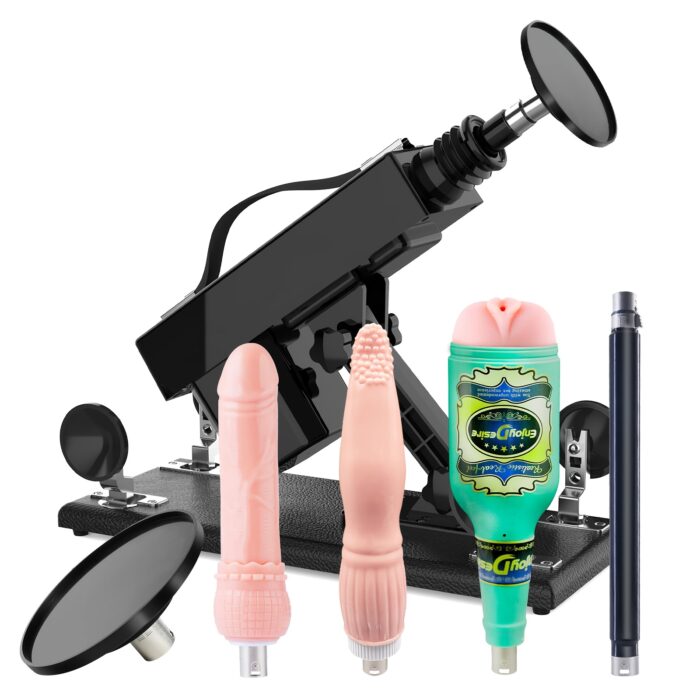 Dildo - Automatic Sex Machine Thrusting Machine For Male And Femal Love Machine Adult Sex Toy 3XLR Connector Thrusting Dildo Machinegun For Senior Player Thruster With 5 Attachments