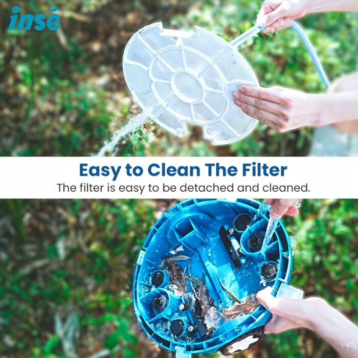 2025 New INSE Cordless Robotic Pool Cleaner, Automatic Vacuum, 90-Min Long Runtime, Self-Parking, Lightweight, Ideal for Flat Above/In-Ground Pool Up to 65 Feet/1100 Sq.Ft - 图片 13
