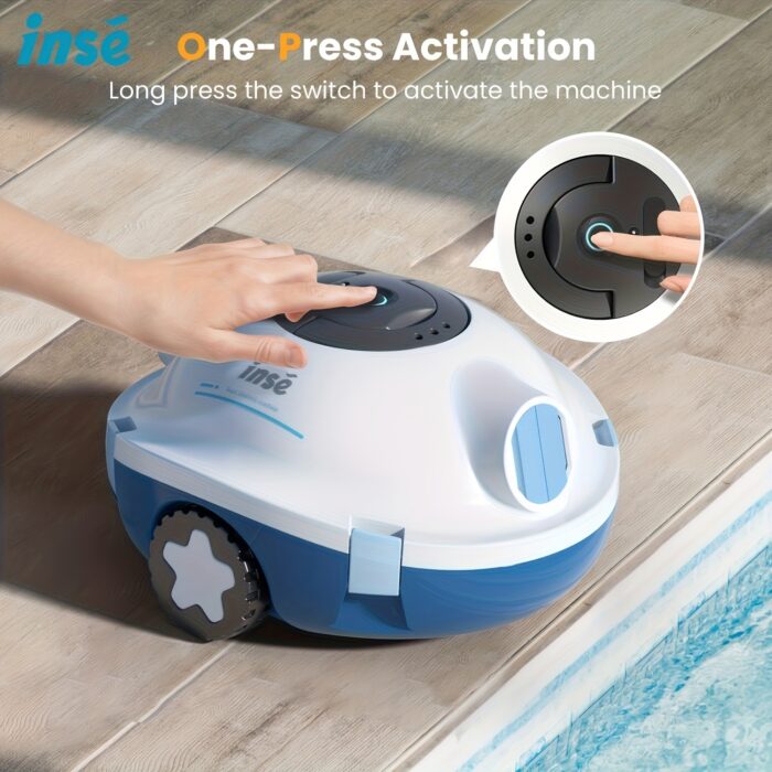 2025 New INSE Cordless Robotic Pool Cleaner, Automatic Vacuum, 90-Min Long Runtime, Self-Parking, Lightweight, Ideal for Flat Above/In-Ground Pool Up to 65 Feet/1100 Sq.Ft - 图片 12
