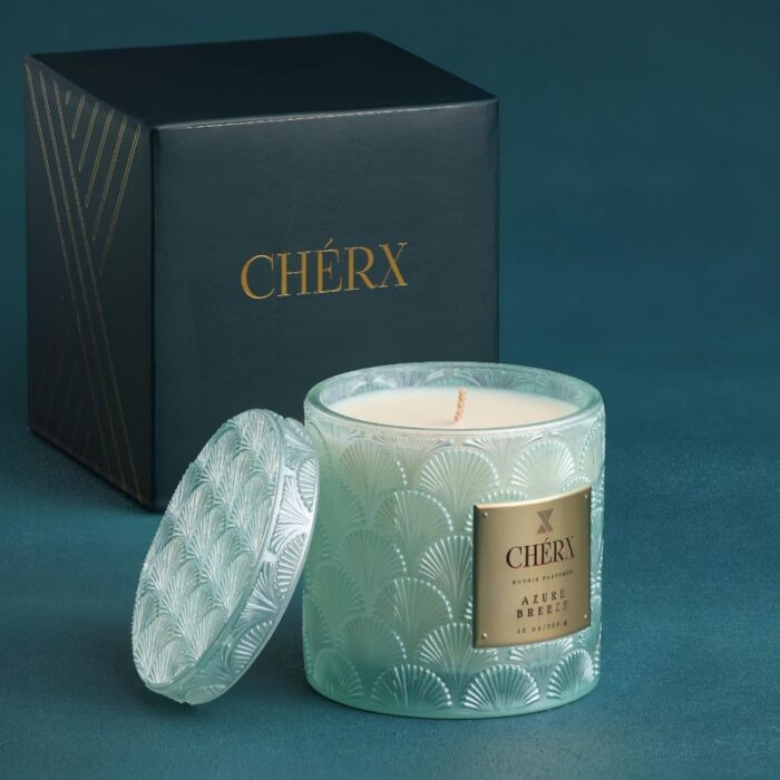 100 Soy Wax Candles 50 Hours Burn Time Natural Essential Oils Decorative Wedding Candles Jar Azure Breeze - 图片 3