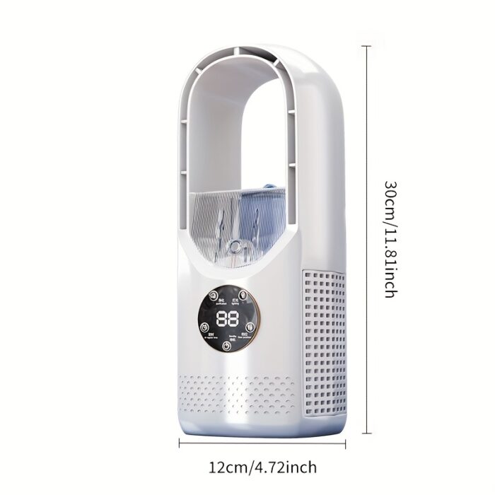 Portable Air Conditioning Fan USB Tower Fan Desktop Bladeless Fan - With Water Mist Cooling, Seven-color LED Ambient Light, Timer And Smart Shutdown - Perfect For Office, Travel, Camping And Home Essentials - 图片 11