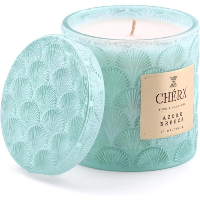 100 Soy Wax Candles 50 Hours Burn Time Natural Essential Oils Decorative Wedding Candles Jar Azure Breeze - 图片 2