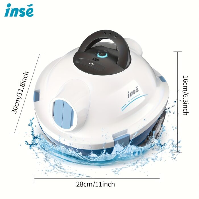 2025 New INSE Cordless Robotic Pool Cleaner, Automatic Vacuum, 90-Min Long Runtime, Self-Parking, Lightweight, Ideal for Flat Above/In-Ground Pool Up to 65 Feet/1100 Sq.Ft - 图片 10