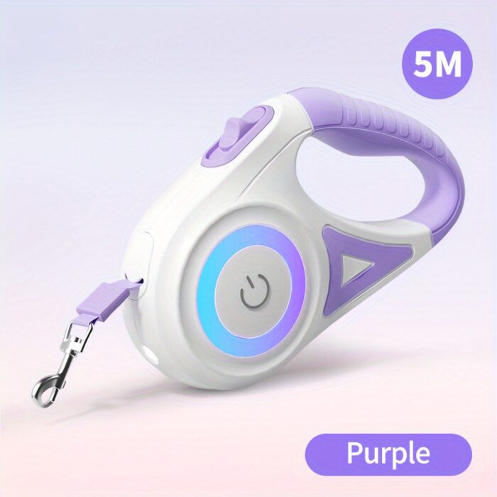 16ft Retractable Dog Leash - Hands-Free, LED Flashlight, Durable Nylon for Nighttime Walks & Runs, One-Button Brake & Lock | Comfortable Grip - 图片 7