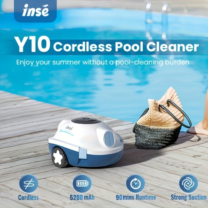2025 New INSE Cordless Robotic Pool Cleaner, Automatic Vacuum, 90-Min Long Runtime, Self-Parking, Lightweight, Ideal for Flat Above/In-Ground Pool Up to 65 Feet/1100 Sq.Ft - 图片 7